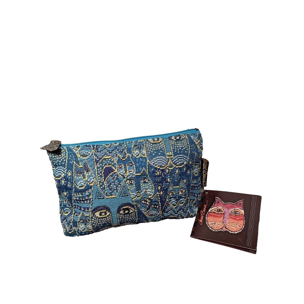 Laurel Burch Story Weavings Cat Pouch OS Blue Boho Aesthetic Folk Art Whims NWT